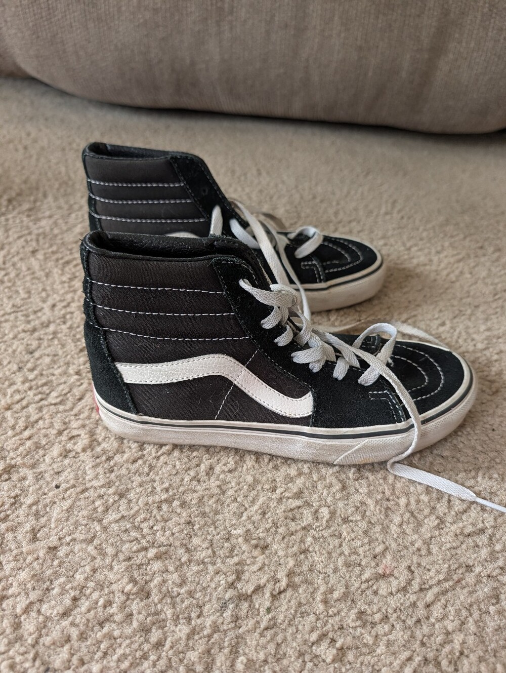 Vans Kids Black and White High-Top Skate Sneakers